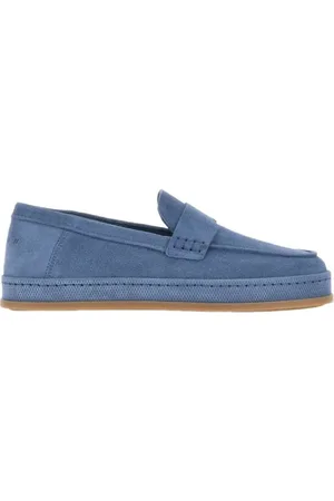 Hogan Sko, Dame, Blå, 36 EU, Blå Ruskind Loafer med Memory Foam