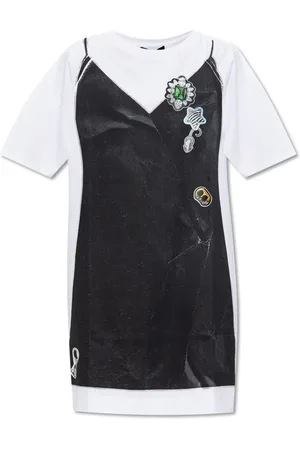 Marc Jacobs Kjole, Dame, Sort, XS/S, Bomuld, Kjole med print