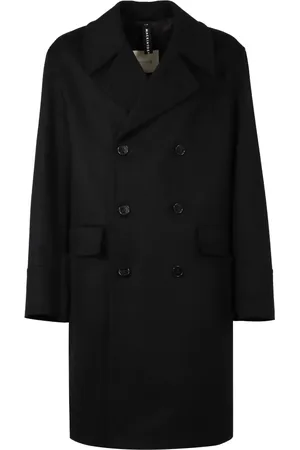 MACKINTOSH Frakke, Herre, Sort, XL, Uld, Uld Dobbelt-Breasted Frakke med Reverskrave