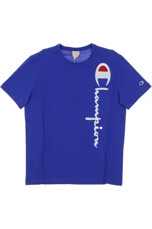 Champion Top, Herre, Blå, XL, Blå Crewneck Tee til Mænd