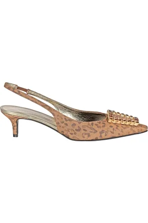 ROBERTO FESTA Sko, Dame, Lyserød, 40 EU, Denim, Leopard Denim Slingback med Rhinestones