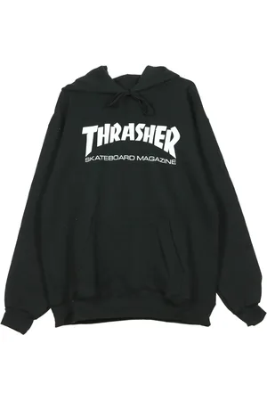 Thrasher Sweathshirts & Hoodies, Herre, Sort, S, Bomuld, Sort/Hvid Hættetrøje