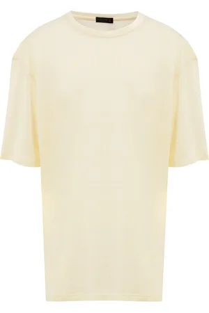 corneliani Top, Herre, Gul, 6XL, Linned, Lys Gul Linned Kortærmet T-Shirt