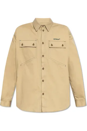 OFF-WHITE Skjorte, Herre, , S, Bomuld, Skjorte med broderet logo