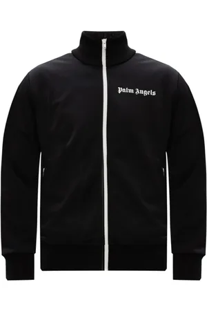 Palm Angels Sweathshirts & Hoodies, Herre, Sort, 2XL, Polyester, Bryst Logo-Print Track Jacket