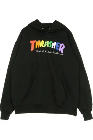 Thrasher Sweathshirts & Hoodies, Herre, Sort, M, Sort Regnbue Hoodie til Mænd