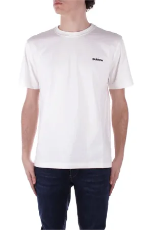 BARROW Top, Dame, Hvid, M, Bomuld, Beige Logo Front T-shirt