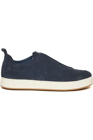 Hogan Sko, Herre, Blå, 41 1/2 EU, Læder, Blå Sneakers med Elastiske Indsatser