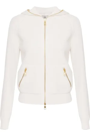 Elisabetta Franchi Sweathshirts & Hoodies, Dame, , S, Uld, Hættetrøje med lynlåslukning