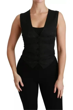 Dolce & Gabbana Jakke, Dame, Sort, XS, Polyester, Sort Blonde Vest Slank Vest Top