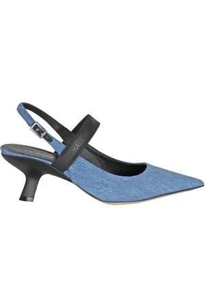 vic matiè Sko, Dame, Blå, 36 1/2 EU, Denim, Denim Pointed Slingback med Elastikbånd