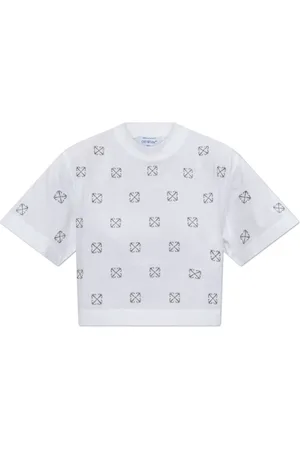 OFF-WHITE Top, Dame, Hvid, M, Bomuld, T-shirt med Logo