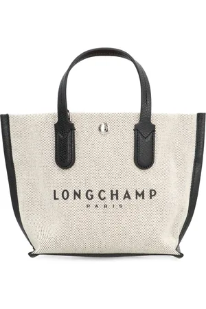 Longchamp Taske, Dame, , ONE SIZE, Læder, Canvas Håndtaske med Læderdetaljer