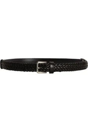 Dolce & Gabbana Tilbehør, Herre, Sort, 100 CM, Læder, Sort Flettet Rette Bælter