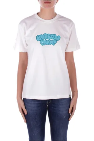 BARROW Top, Dame, Hvid, L, Bomuld, Beige Logo Front Pocket T-shirt