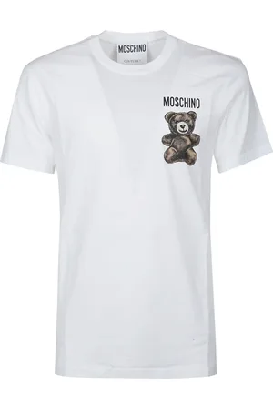 Moschino Top, Herre, Hvid, S, Sød Teddy Bear Grafisk T-shirt