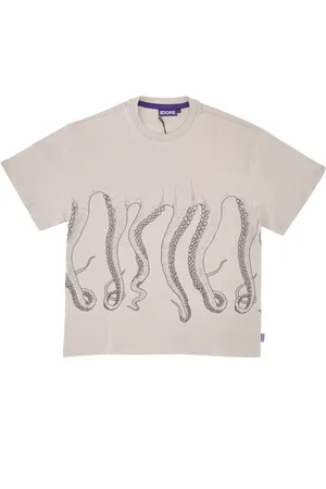 Octopus Top, Herre, Grå, XL, Bomuld, Outline Tee Ice Kortærmet Skjorte