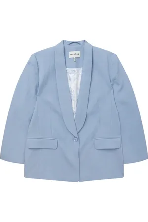 Munthe Jakke, Dame, Blå, XL, Uld, Elegant Smoking-inspireret Lyseblå Blazer