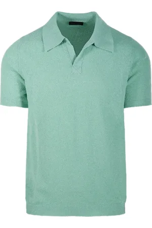 Roberto Collina Top, Herre, Grøn, XL, Bomuld, Menta Polo Kortærmet Sweater