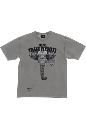 MAUNA KEA Top, Herre, Grå, XL, Bomuld, Elefant Tee Stone Washed T-Shirt
