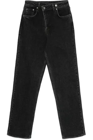 KSUBI Jeans, Dame, Sort, W25, Denim, Sort Denim Jeans med Kors Broderi