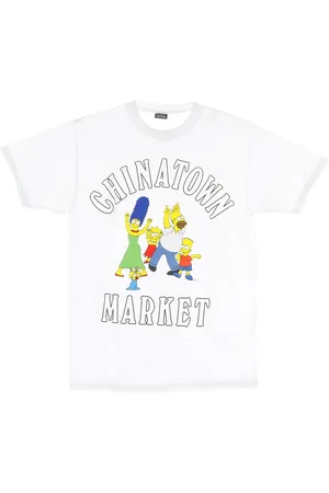 MARKET Top, Herre, Hvid, XL, Bomuld, The Simpsons Hvid Familie Tee