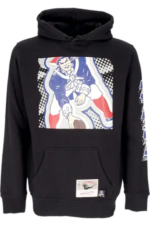 Mitchell & Ness Sweathshirts & Hoodies, Herre, Sort, S, Bomuld, NFL Stor Ansigt Hættetrøje Sort
