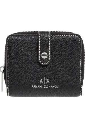 Armani Exchange Tilbehør, Dame, Sort, ONE SIZE, Uld, Stilfuldt Pung med Knaplukning