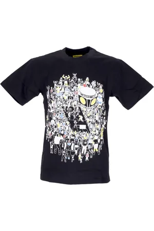 MARKET Top, Herre, Sort, L, Bomuld, Basketballspil Tee med Smiley Print