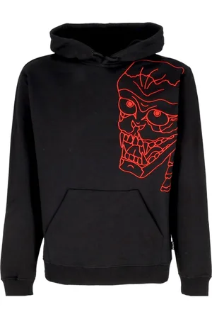 IUTER Sweathshirts & Hoodies, Herre, Sort, M, Bomuld, Sort Hættetrøje med kraniummønster