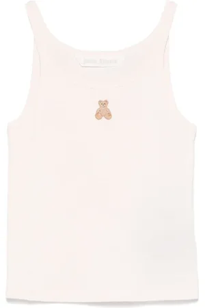 Palm Angels Top, Dame, Lyserød, XS, Bomuld, Lyserød Ærmeløs Top med Rund Hals