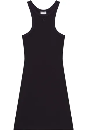 Courrèges Kjole, Dame, Sort, XS, Sort Ærmeløs Racerback Kjole