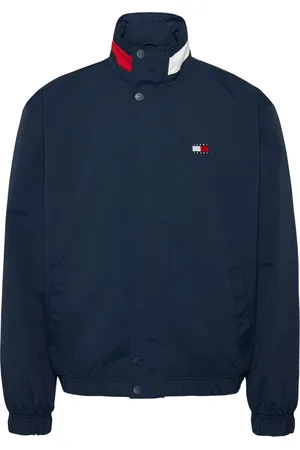 Tommy Hilfiger Jakke, Herre, Blå, M, Uld, Blå Letvægtsjakke med Farveblok Krave