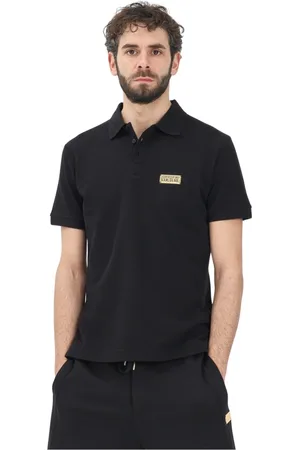 VERSACE Top, Herre, Sort, M, Bomuld, Sort Polo med Institutionelt Logo