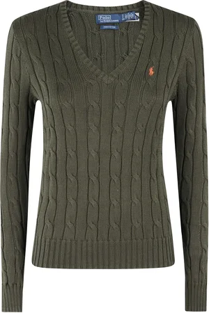 Ralph Lauren Strik, Dame, Grøn, S, Bomuld, Kimberly Striktrøje