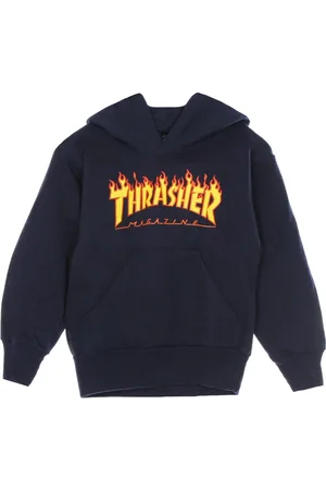 Thrasher Sweathshirts & Hoodies, Herre, Blå, XS, Bomuld, Navy /Gul Hættetrøje