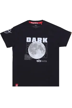 Alpha Industries Top, Herre, Sort, XL, Bomuld, Reflekterende Sort Tee med Nasa Patch