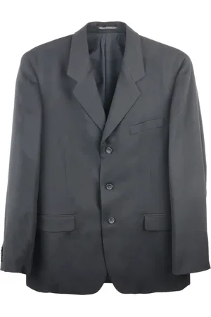 YOHJI YAMAMOTO Jakke, Herre, Sort, XL, Uld, Grå uldjakke med knaphul foran