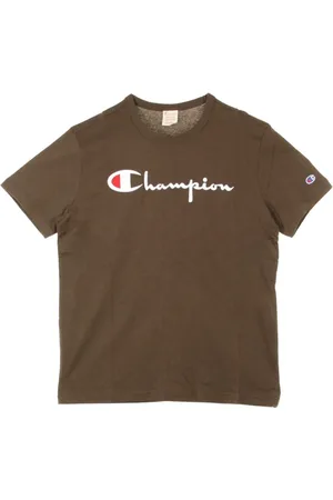 Champion Top, Herre, Brun, S, Brun Crewneck Tee til Mænd
