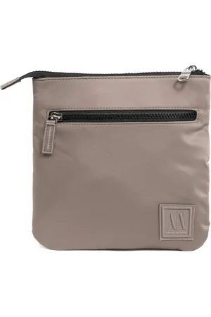 Armani Exchange Taske, Herre, Grå, ONE SIZE, Uld, Stilfuld Crossbody Taske med Justerbar Rem