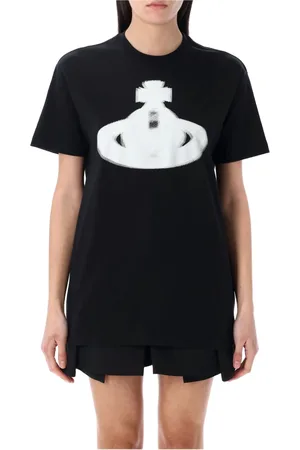 Vivienne Westwood Top, Dame, Sort, L, Bomuld, Halftone Orb Sort T-shirt