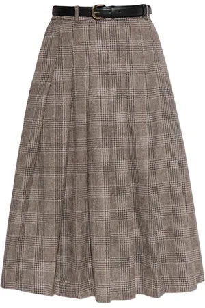 Self-Portrait Nederdel, Dame, Brun, L, Polyester, Blomstret Midi Nederdel