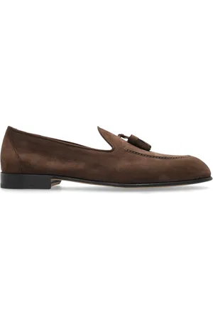 BRIONI Sko, Herre, Brun, 45 EU, Suede, Suede sko Tassel type loafers