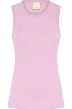 Heartmade Strik, Dame, Lyserød, M, Uld, Ribbet tanktop strik i rose