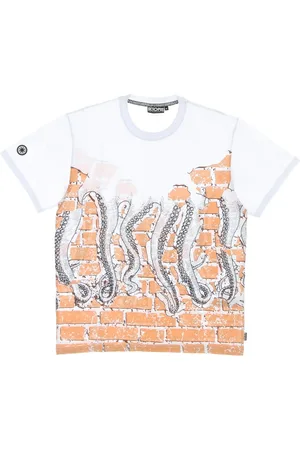 Octopus Top, Herre, Hvid, XL, Bomuld, Hvid Herre Tee med Logo