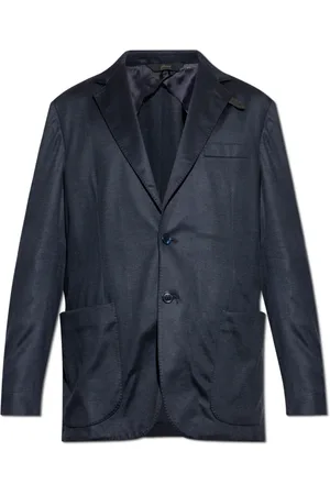 BRIONI Jakke, Herre, Blå, XL, Uld, Blazer med ternmønster