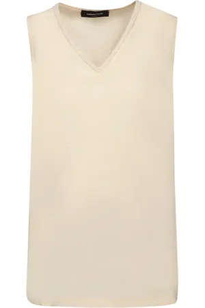 Fabiana Filippi Top, Dame, , S, Hvid Ærmeløs V-Hals Bluse