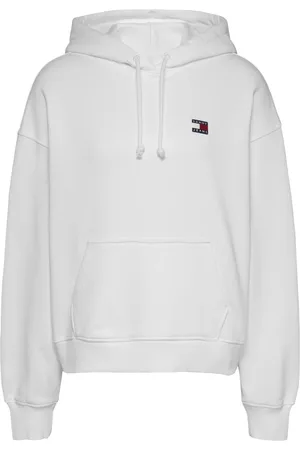 Tommy Hilfiger Sweathshirts & Hoodies, Dame, Hvid, S, Bomuld, Hvid Hættetrøje Retro Stil