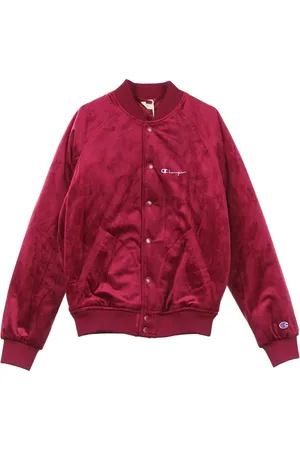 Champion Jakke, Herre, Rød, XL, Uld, Burgundy Bomberjakke Mænd Stilfuld