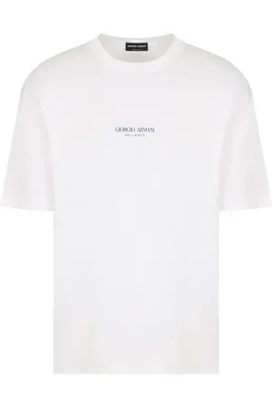 Giorgio Armani Top, Herre, Hvid, L, Optisk Hvid T-Shirt